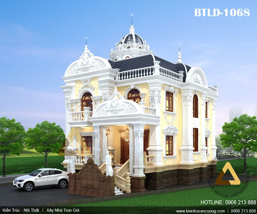 Mẫu thiết kế nhà biệt thự 2 tầng cổ điển đẹp tại Hà Tĩnh