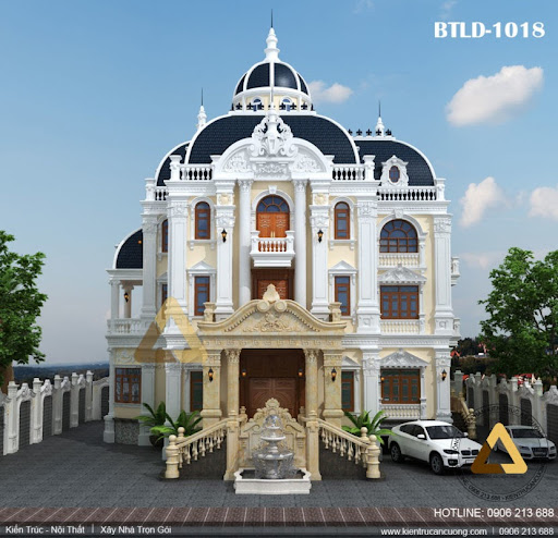 Mẫu thiết kế biệt thự cổ điển 4 tầng kiểu Pháp tại Nam Định